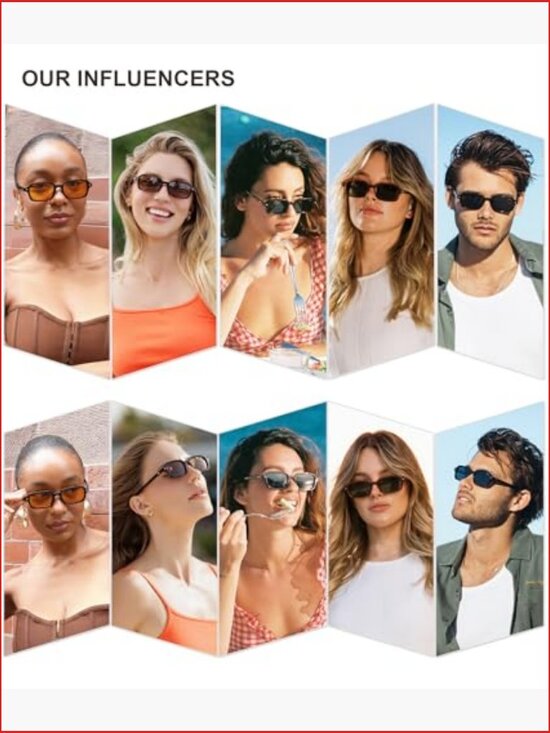 Trendy Rectangle Polarized Sunglasses with UV Protection, Thin Slim Square Frame main image 7